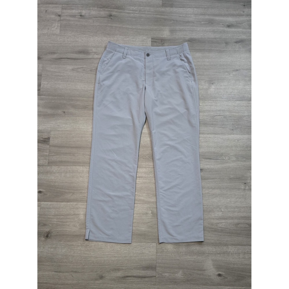 Under Armour Match Play Golf Pants Mens Size 36x32 Flat Front Gray Lightweight